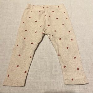 2 for $25 - Zara Baby Beige Apple Print Leggings 12-18 months